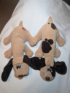 2x Vintage Tonka Pound Puppy 18" Brown with Dark Brown Spots Plush Dogs - Picture 1 of 12