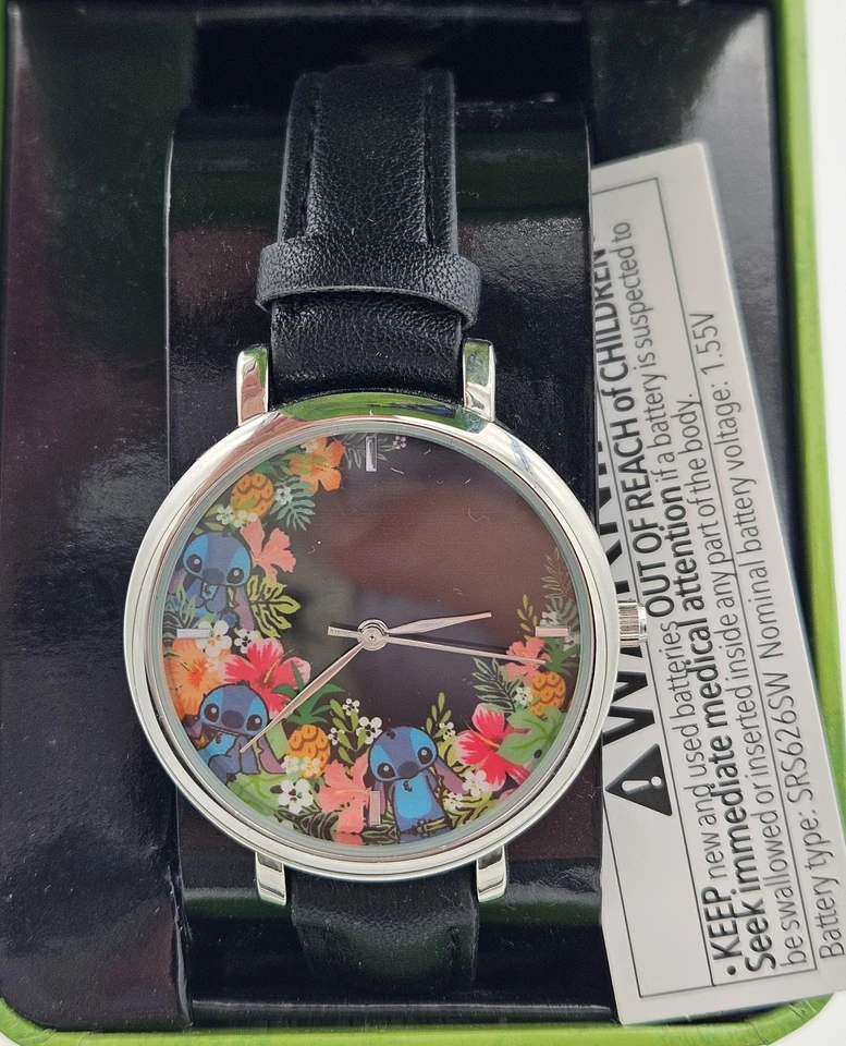 Novo Relógio de Pulso Feminino Accutime Oficial Disney Ponto Floral, Lilo, Analógico, Novo Na Caixa - Imagem 1 de 4