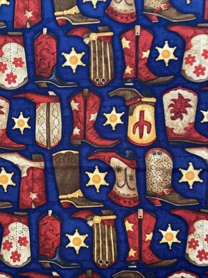 FABRIC Cowboy Boot Western Print For Quilting, Sewing & Crafts - Image 1 of 3