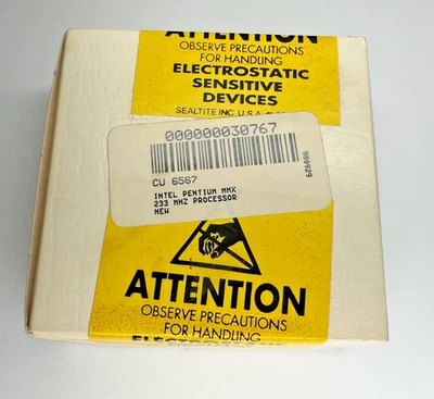Intel Pentium MMX 233 MHz CPU New Sealtite SEALED Rare Vintage Computing CU 6567 - Image 1 of 4