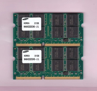 512MB 2x256MB PC-100 SAMSUNG M464S3323CN0-L1L Laptop Ram Kit PC100 SDRAM 3.3V - Image 1 of 2