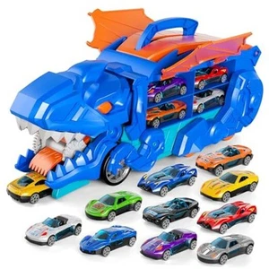  Toddler Truck Toys for 3 4 5 6 Years Old Boys, Toys Cars Blue Dinosaur Truck - Picture 1 of 7