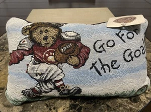 BOYDS BEARS and FRIENDS Football Go For The Goal Throw Pillow NWT 12” X 7” - Picture 1 of 10