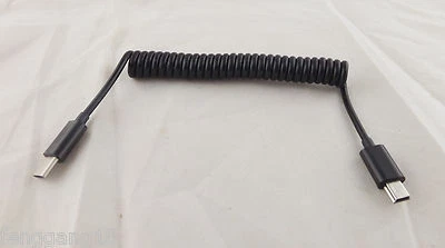 USB 3.1 C Type Male To Mini 5 Pin Male Spiral Coiled Data Sync Charger Cable 1m - Image 1 of 4