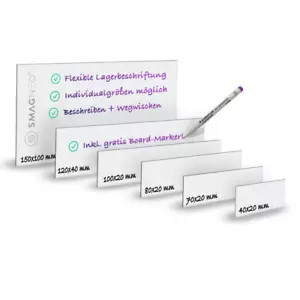 Magnet-Schilder , Magnetetiketten, Magnetstreifen - Größe: 120mm x 20mm - Bild 1 von 1