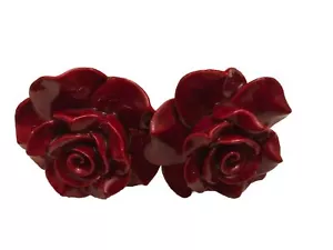 Red Rose Cabinet Knobs Drawer Pulls Set Unique - Picture 1 of 11