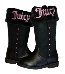 Baby Girls Size 5 Juicy Couture Black/Pink Logo Boot! New In Box - Picture 1 of 2