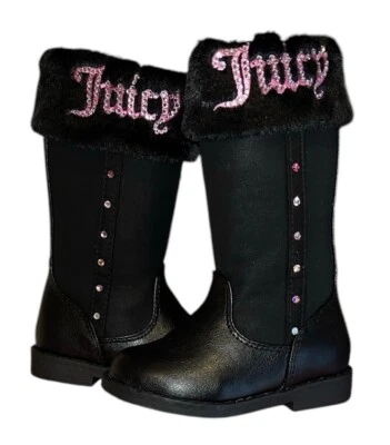 Baby Girls Size 5 Juicy Couture Black/Pink Logo Boot! New In Box - Image 1 of 2