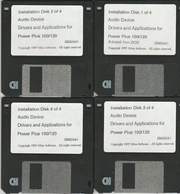 Power Plus 100/120 by Vibra Software Drivers & Applic ~ 3.5 disk set of 4 ~ 1995 - Image 1 of 2