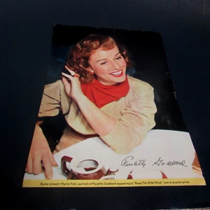 VINTAGE PAULETTE GODDARD - FULL PAGE MAGAZINE PRINT - VERY GOOD - Picture 1 of 1