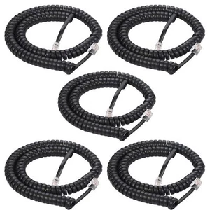 4P4C Telephone Handset Cord, 8Ft Uncoiled / 1.4Ft Coiled Landline Phone Handset - Picture 1 of 5