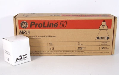 GE MR16 ProLine50 Flood Lamp Bulb Q50MR16/FL/PRO 50W, 12V (Case of 10) - Image 1 of 4