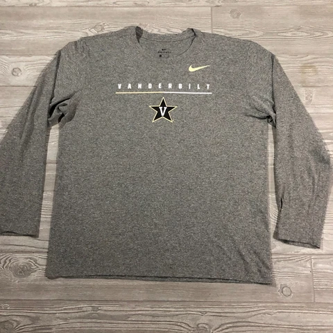 Vanderbilt Commodores Shirt Mens XL Gray Nike Dri Fit Long Sleeve Tennessee 2344 Cover