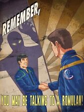Joe Corroney SIGNED Star Trek Mini Art Print Propaganda Poster Beware ROMULANS!