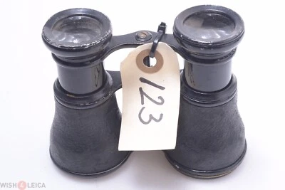 ✅ BINOCULARS DOUBLE TELESCOPE SMALL FRENCH, GERMAN? BRASS LARGE EYE CUPS ANTIQUE - Image 1 of 4
