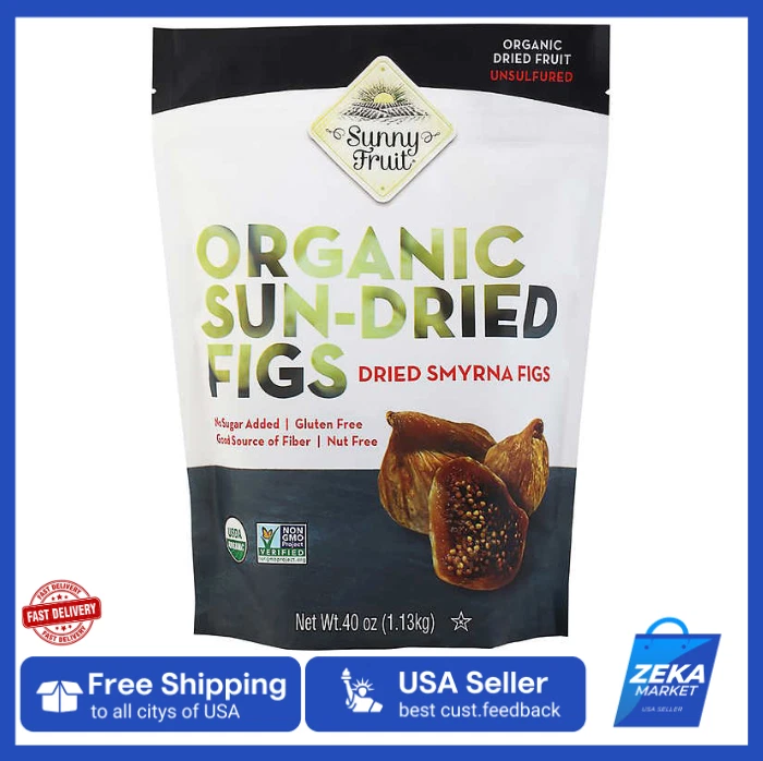 New 40oz Sunny Fruit Organic Sun Dried Smyrna Figs -Dried Fruit Snack Unsulfured - Image 1 of 3