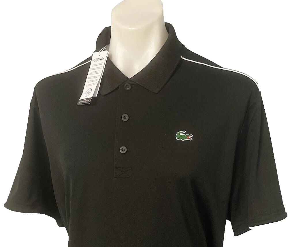 Lacoste Sport golf polo shirt Mens FR 8 US XXXL black polyester
