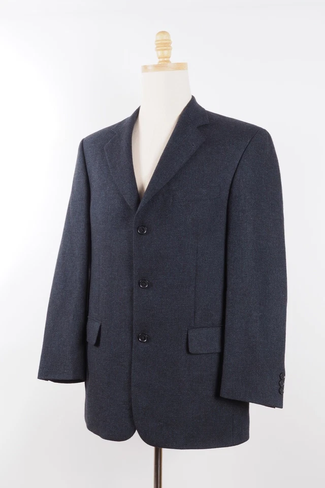 Barutti Men Charcoal Blue Classic Wool Angora Sport Coat Blazer Jacket 50 40 #M3 - Image 1 of 4