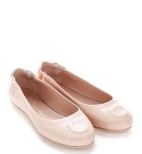 $595 Salvatore Ferragamo Vignola Gancio Balletto Scrunched Piatto 6,5C Blush Rosa - Foto 1 di 4