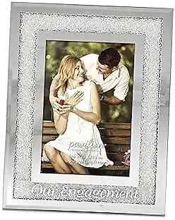  85116 Glorious Occasions - Our Engagement White Crystal Mirrored 4x6 Picture  - Image 1 of 4
