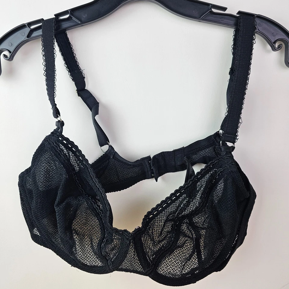Sujetador Fayreform Mujer 40D Negro Malla Con Aros Encaje Sin Forro Foto 1 de 4