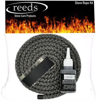 Black Heat Resistant Stove Rope Woodburner Doors Flue Seals Reeds 6,8,10,12mm - Image 1 of 4
