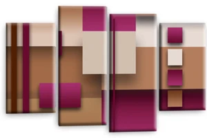 Large Abstract Wall Art Cream Purple Grey White Grey Love Framed Canvas Picture - Picture 1 of 6