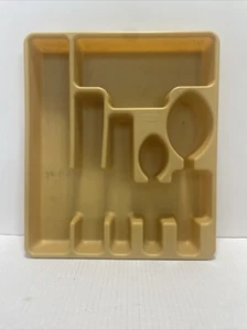 RUBBERMAID Harvest Gold / Cream Utensil Silverware Tray Drawer Organizer - Picture 1 of 5