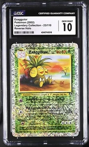Pokemon Exeggutor Reverse Holo - Legendary Collection - 23/110 - CGC 10 - Picture 1 of 2