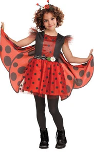Love Bug Ladybug Child Girls Costume NEW Dress Wings Antennae - Picture 1 of 10