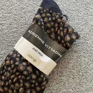Adrienne Vittadini Animal Print Knee High Socks Designer New Rare - Picture 1 of 5