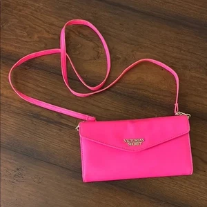 VICTORIA'S SECRET Bright Pink Small Crossbody Wallet Purse Girlhoodcore Y2K - Picture 1 of 8