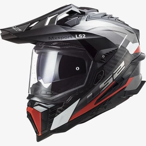 Casco moto integrale carbonio LS2 mx701 Explorer c frontier titanium red lucido - Picture 1 of 7