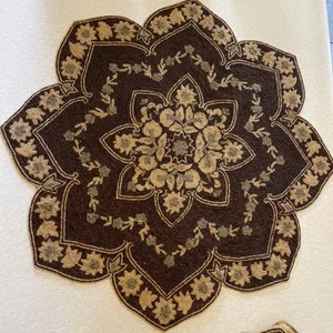 Cuentas de vidrio mandala en forma de flor marrón y dorado - Imagen 1 de 8