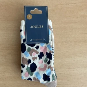 🌟Joules Women’s Everyday Socks 2 Pack - Cream Leopard - UK4-8 New🌟 - Picture 1 of 4