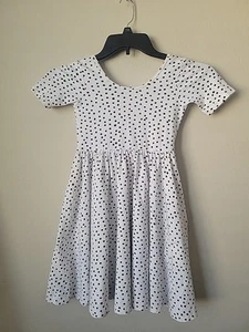 Alice + Ames Girls Ballet Dress Sz 7 Black White Polka Dot Ballerina Twirl Skirt - Picture 1 of 4