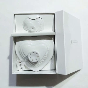 Le Creuset x Swarovski Collaboration Ramekin D'Amour Heart white Set Mint  - Picture 1 of 7
