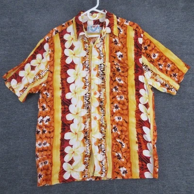 Camisa Jams World Para Hombre Mediana Hawaiana Tropical Floral Playa Informal Preppy Rayón Foto 1 de 4