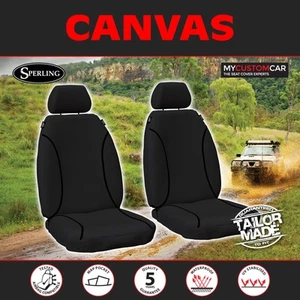 Holden Calais VE Sedan Sportwagon 2006-2013 Canvas Black Custom FRONT Seat Cover - Picture 1 of 12