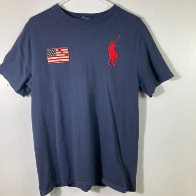 Camiseta Polo Ralph Lauren Bandera Caballo Grande Azul Marino XL 18/20 para Niños Foto 1 de 4