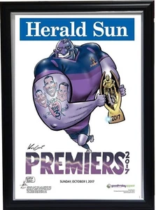MELBOURNE STORM 2017 NRL PREMIERS PRINT FRAMED - HERALD SUN PRINT, SLATER - Picture 1 of 1