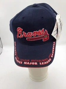 VINTAGE ATLANTA BRAVES OG LOGO MLB ANNCO STRAPBACK CAP - Picture 1 of 8