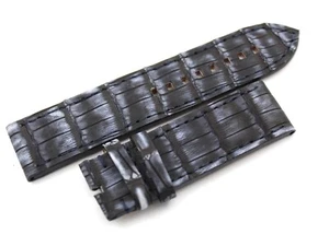 Cinturino Pelle Alligatore Nero Sfumato 23/23mm Accessori Ricambi Casual Promo - Foto 1 di 4