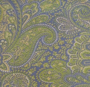 7.25 Yds. (260") Premier Prints Pattern Classic Paisley Cotton Fabric Blue Green - Picture 1 of 2