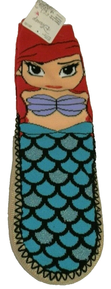 Mujer S/M La Sirenita Ariel Zapatilla Calcetines Disney Zapato Talla 5-7.5 Nuevo Foto 1 de 1