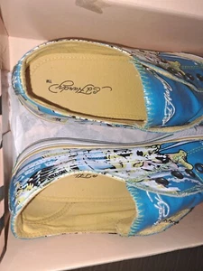 Ed Hardy Lowrise Turquoise 9 Deh Shoes - Picture 1 of 4