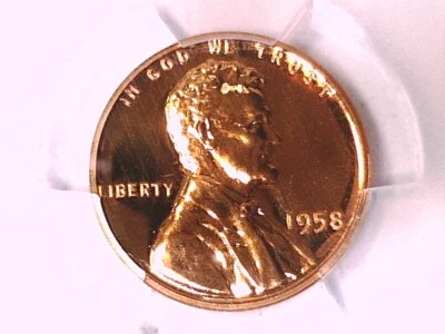 1958 Proof Lincoln Wheat Cent Penny PCGS PR 68 RD 42457375 - Image 1 of 3