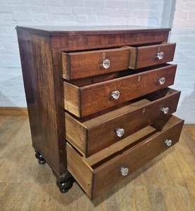 Antique Large Victorian oak chest of 5 drawers - Picture 1 of 23