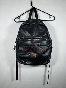 Vintage 80s 90s NBA Chicago Bulls Faux Leather Backpack - Picture 1 of 9