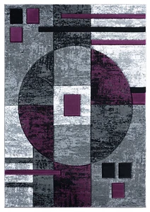 8x11 United Weavers Purple Geometric Blocks 2050 10182 - Aprx 7' 10" x 10' 6" - Picture 1 of 2